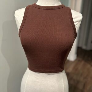brown crop top